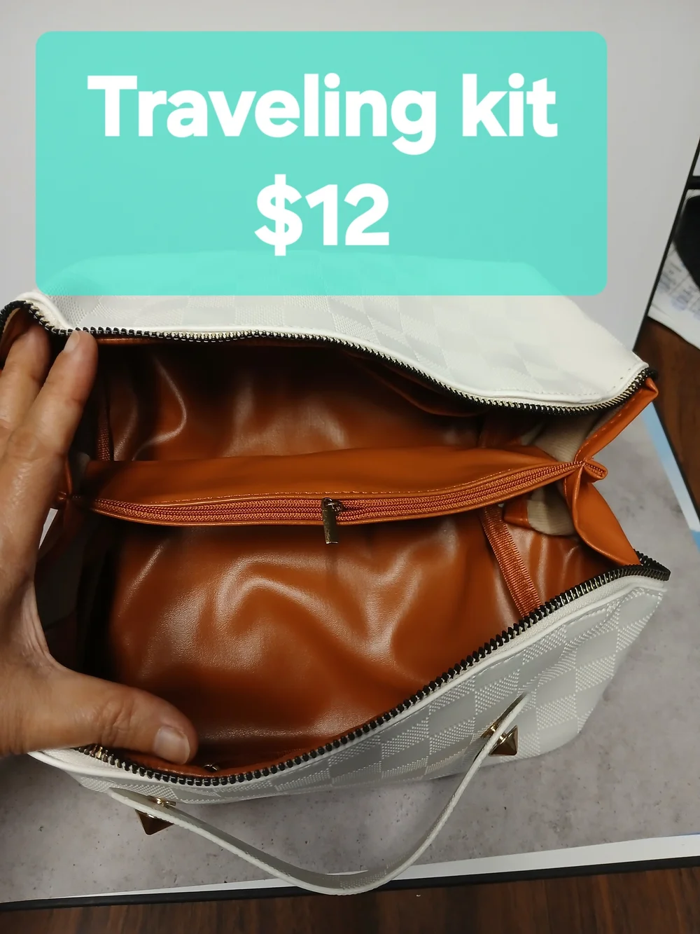 White Travel Kit Pouch